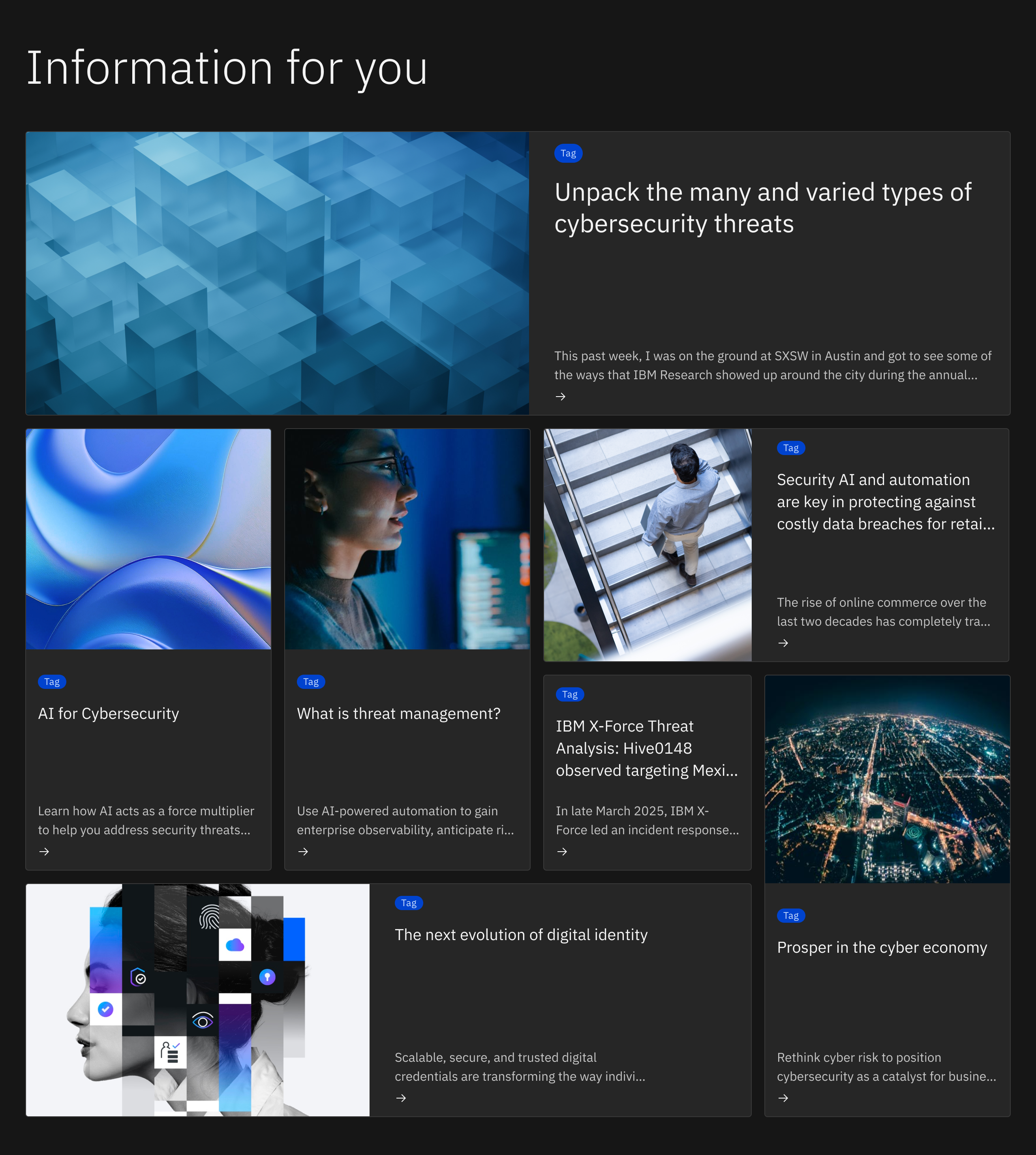 Recommended content module, cybersecurity theme